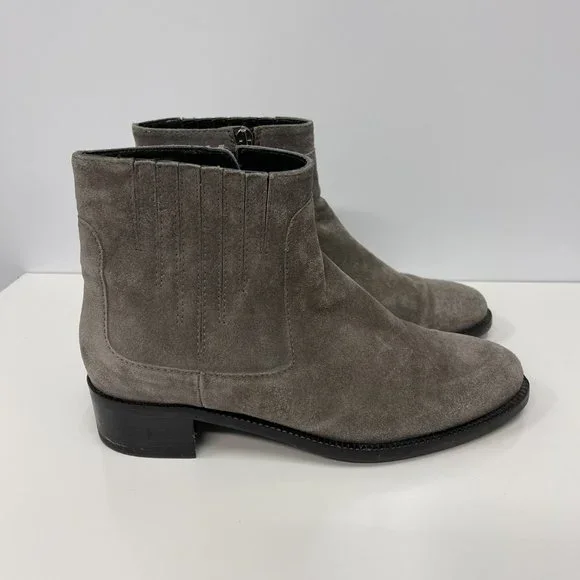 Aquatalia Italy Oribella Suede Ankle Boots Graphite Grey‎ Size 7.5 - Picture 3 of 10